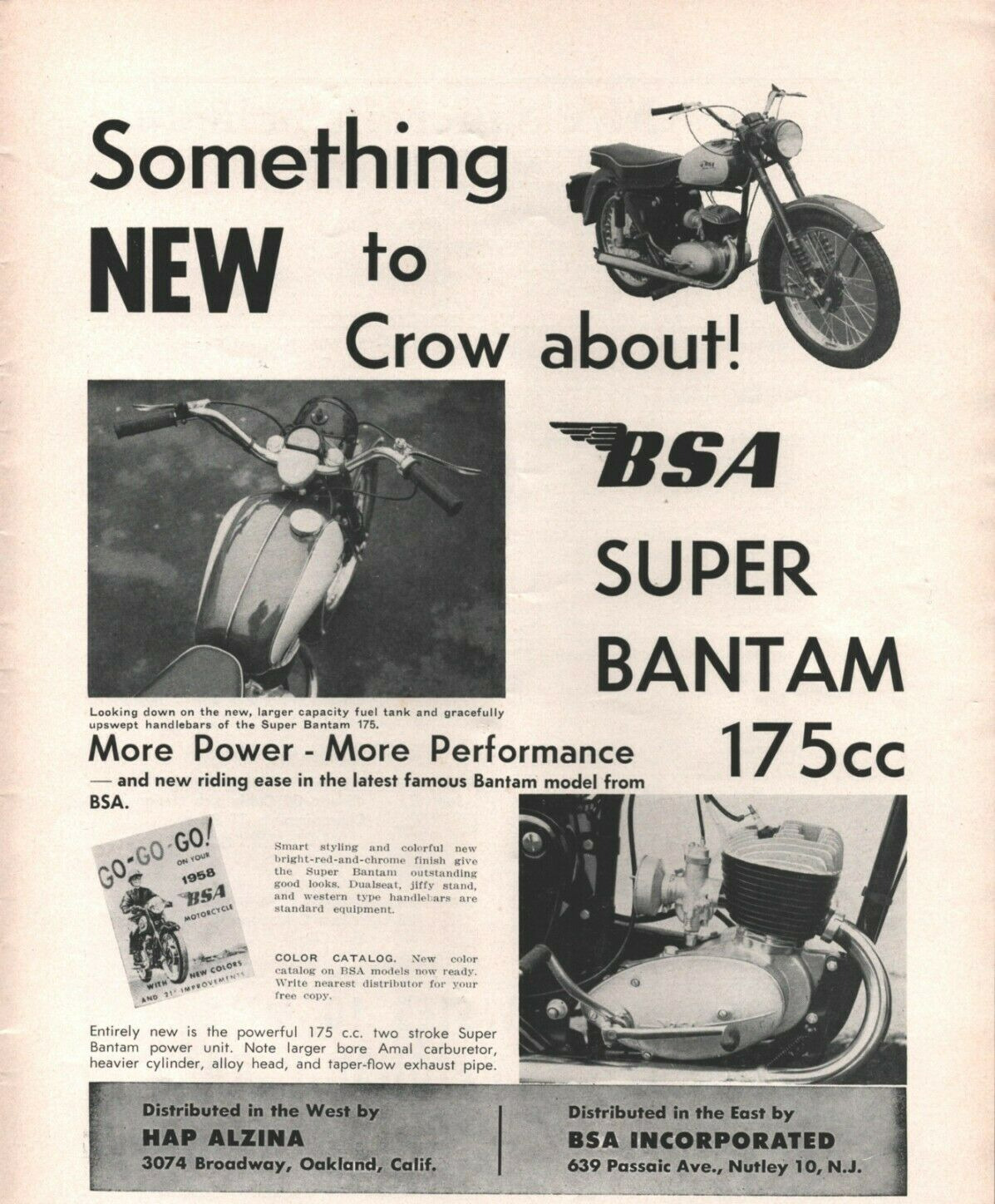 1958 Bsa Super Bantam 175cc - Vintage Motorcycle Ad