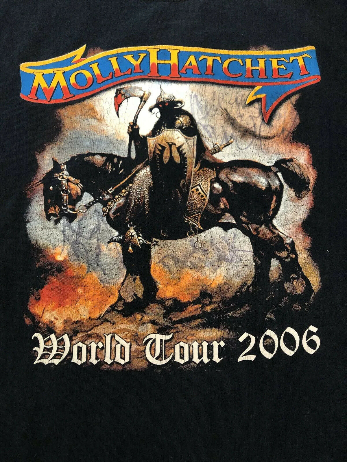 Vintage T Shirt - Molly Hatchet World Tour Band Concert Black 2006 L Dark Horse