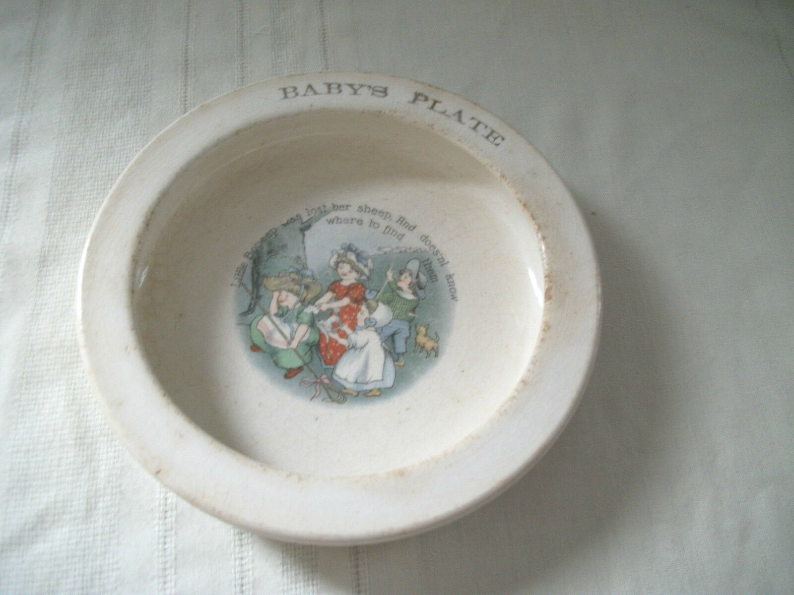 Wellsville China Co Baby's Plate Little Bopeep
