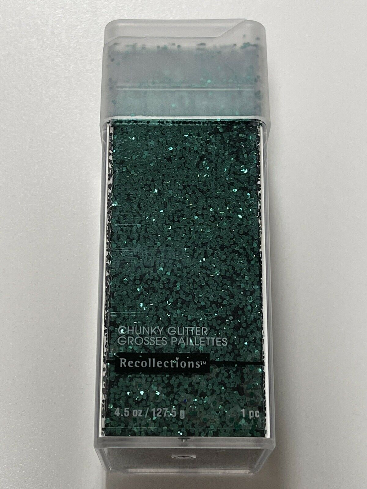 Recollections Chunky Glitter In Square Reusable Shaker 4.5 Oz “pine” Green New