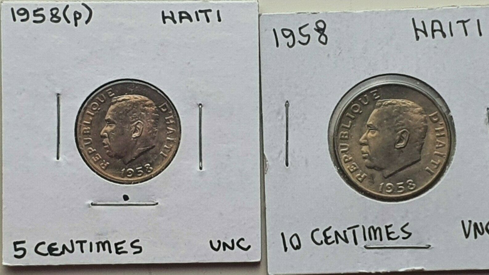1958 Haiti 5 & 10 Centimes Coin(s) Uncirculated