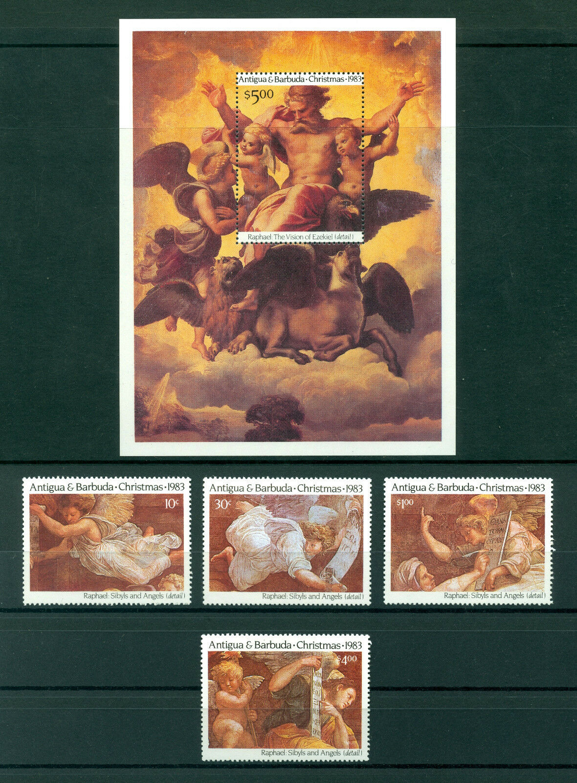Antigua&Barbuda 1983, Paintings, Christmas Raphael Set of Stamp&M/Sheet, MNH 126