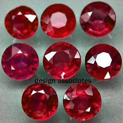 Natural Ruby 6 Mm Round Cut Vvs Sold As Each