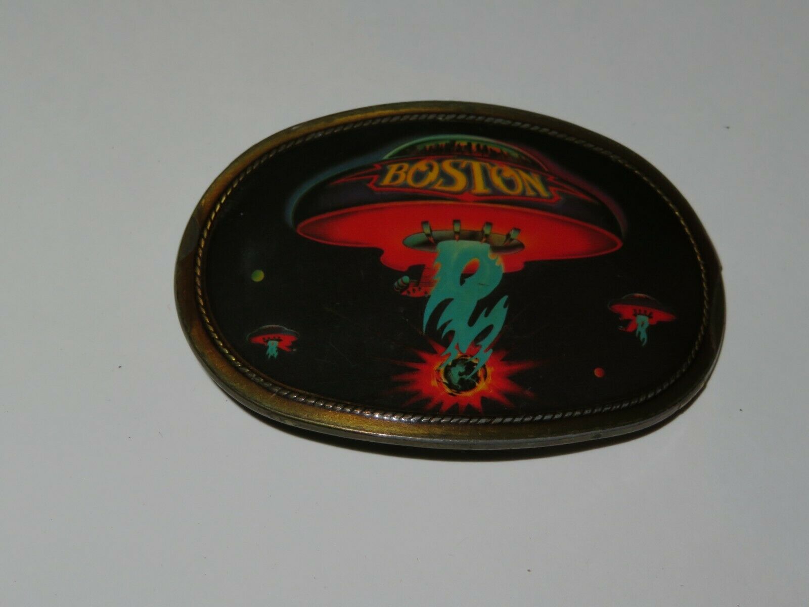 Vintage 1977 Pacifica Mfg. Boston UFO Belt Buckle