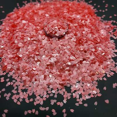 Translucent Deep Pink Cherry Blossom Flower Petals Glitter