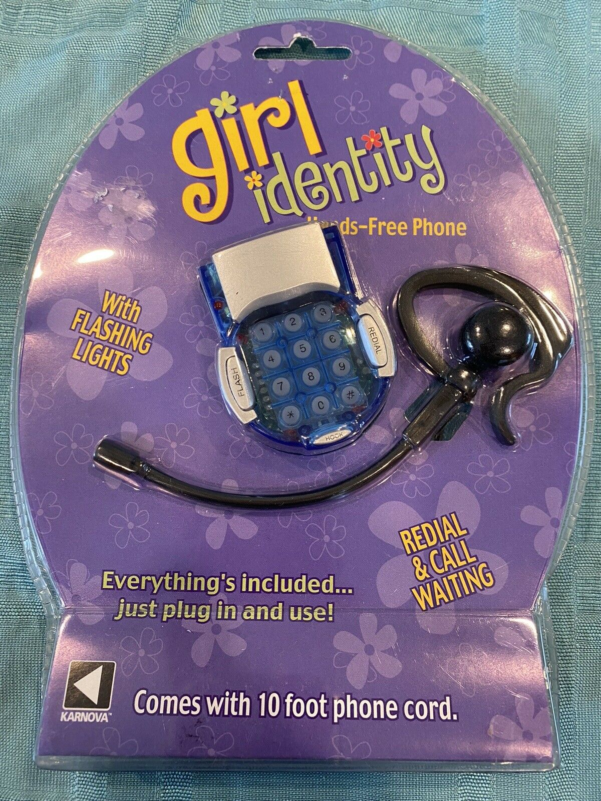 2001 Girl Identity Hands-Free Phone 10 Ft. Blue