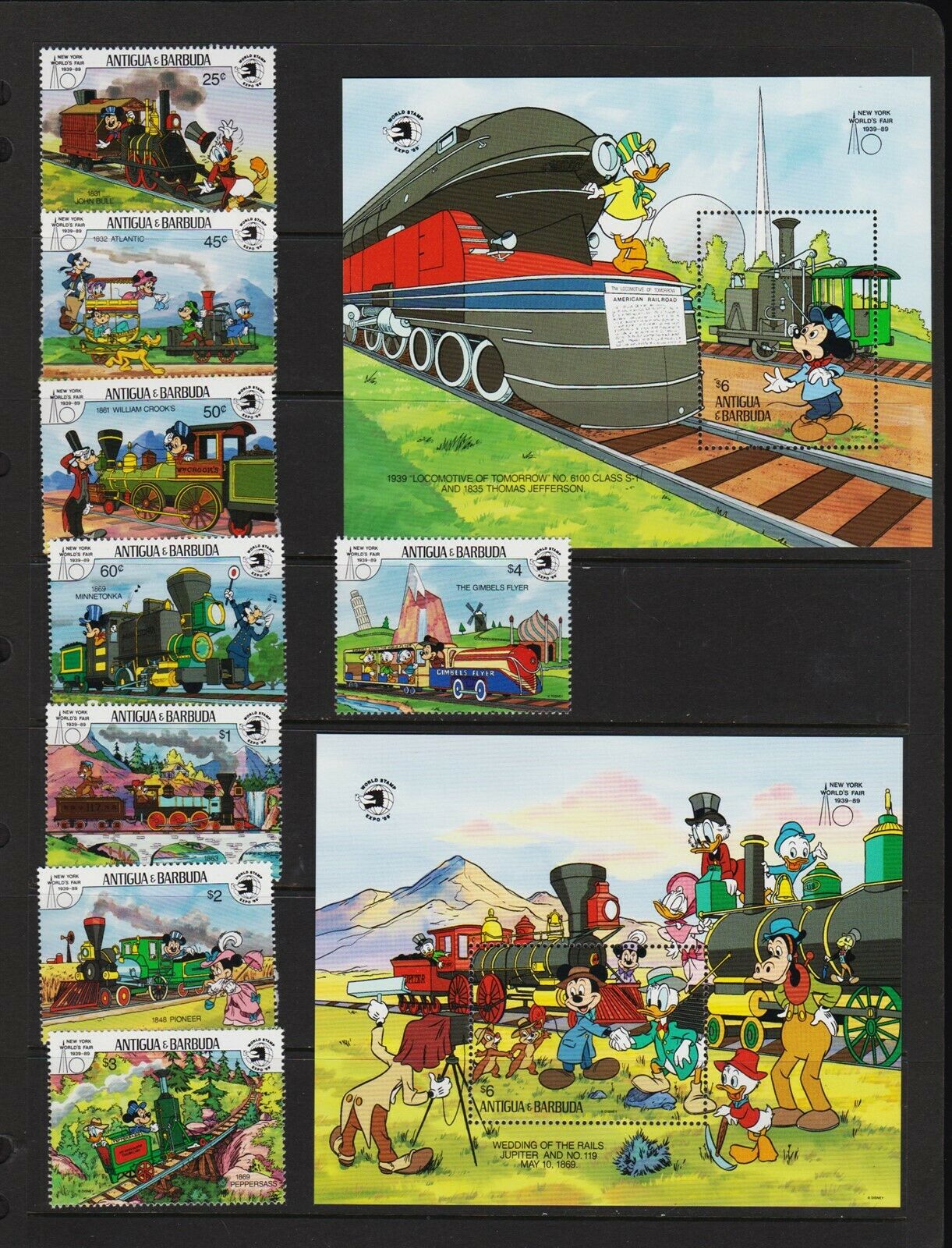 Antigua - 1989 Disney Locomotives, Mint, Nh, Cat. $ 35.30