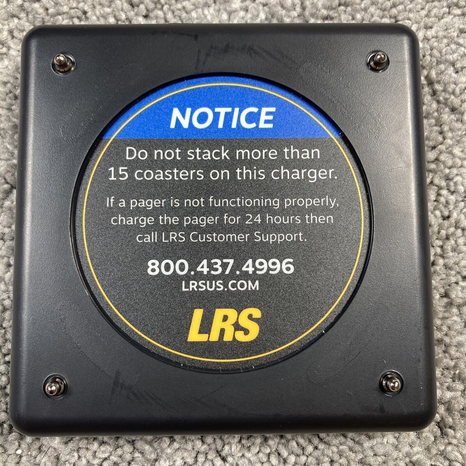 LRS Long Range Systems Coaster Charger Charging Dock Base Pad UNIT ONLY