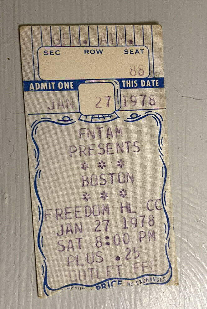Boston Sammy Hagar Rare Concert Ticket Stub Johnson City, Tn 01/27/1979