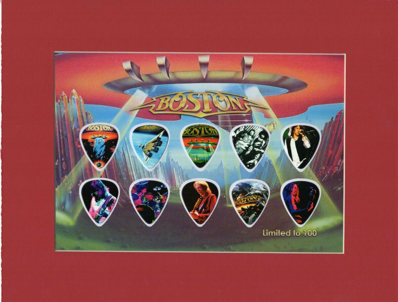 Boston Matted Picture Guitar Pick Set Limited Amanda Don't Look Back
