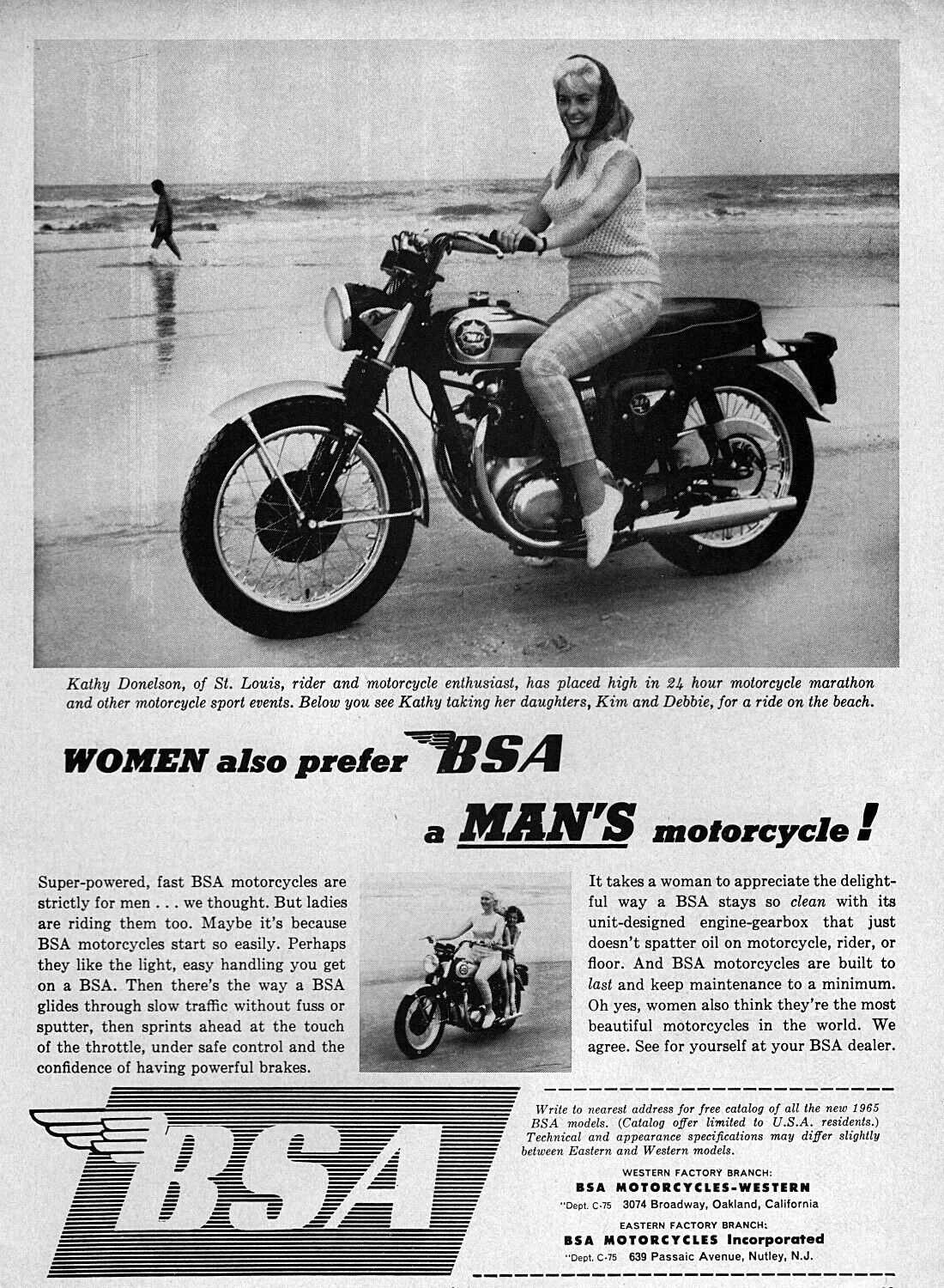 1965 Bsa Lightning 650 Motorcycle Original Ad