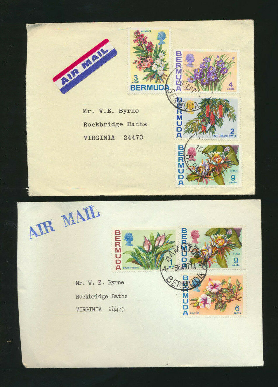Karibik, 2 Briefe 1970+71 Aus Bermuda Nach Virginia   (so38)