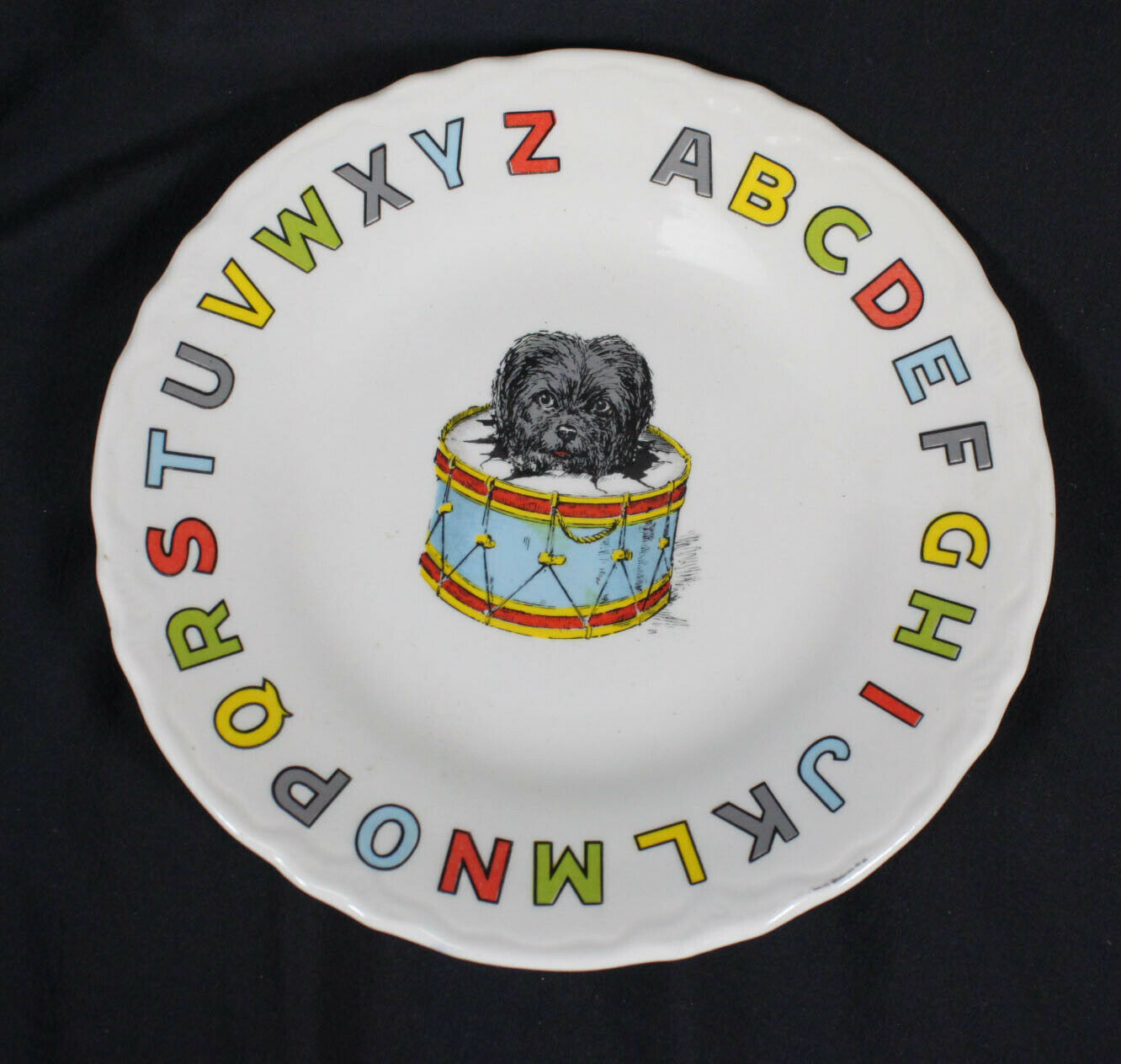 Vtg Children's Collectables Plate 1978 ABC's Scotty Scottie Dog in Drum 7.25
