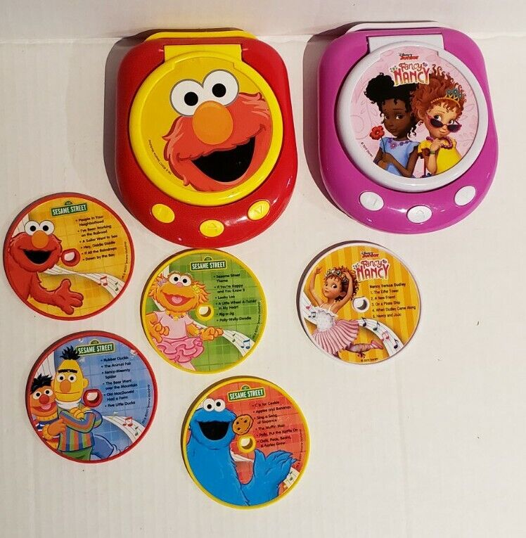 Sesame Street And Fancy Nancy Music Players With 5 Discs Mixed Lot