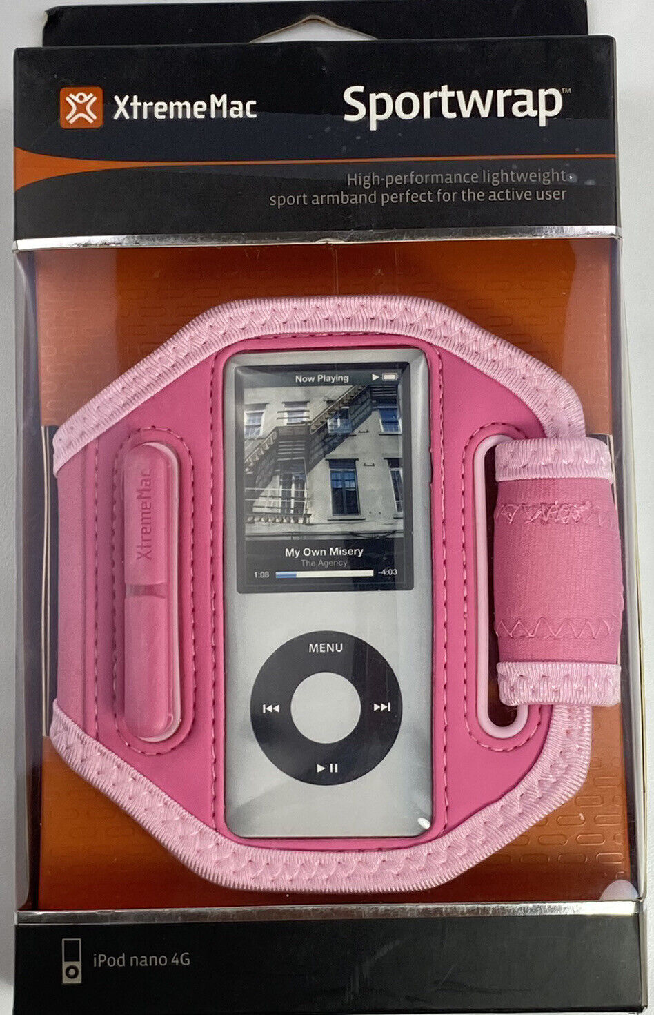 iPod Nano 4G Armband Adjustable Pink XtremeMac Sportwrap Lightweight - NEW