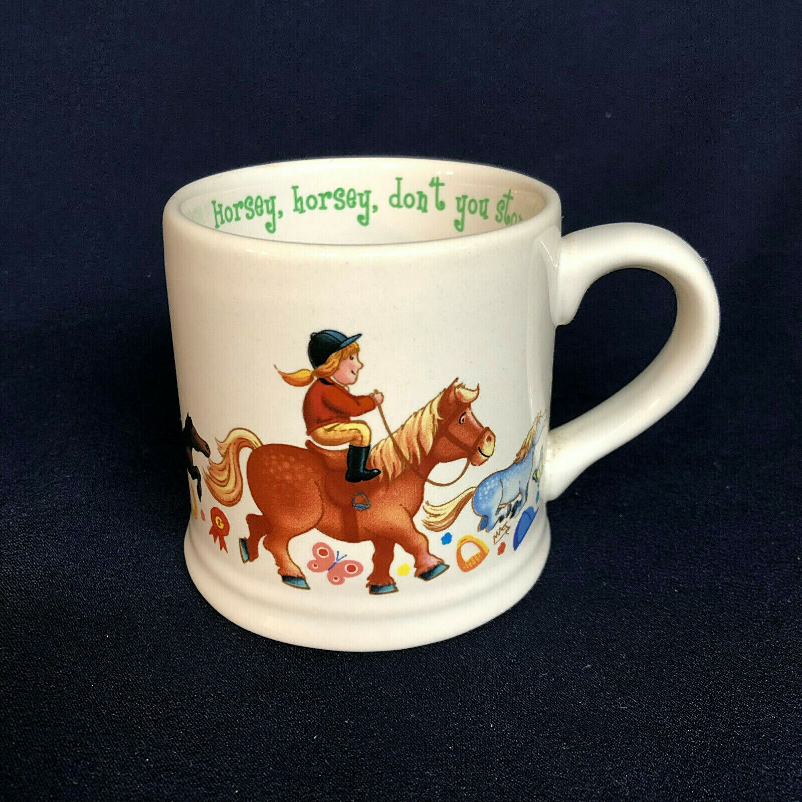 Anderton Pottery England - Vintage Childs Nursery Rhyme Pony 3" Mug - 8 Oz