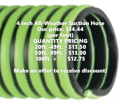 Kanaflex 300 Epdm Green 4 Inch All-weather Septic/water Suction Hose (per Foot)