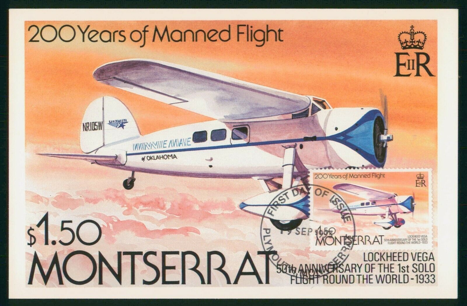 Mayfairstamps Montserrat 1993 Manned Flight Anniversary Maximum Card First Day C