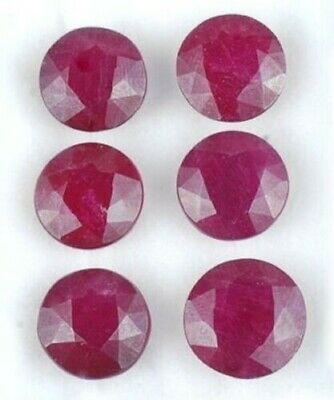 RUBY 6.00 MM ROUND CUT CALIBRATED COMMERCIAL 2 PC SET F-2370