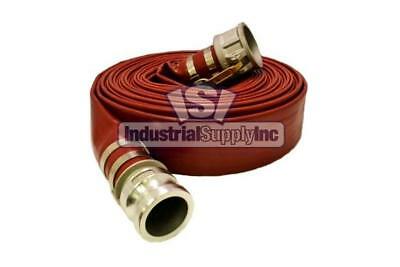 Water Discharge Hose | 2" X 50 Ft | Red | Camlocks | Import | Free Shipping