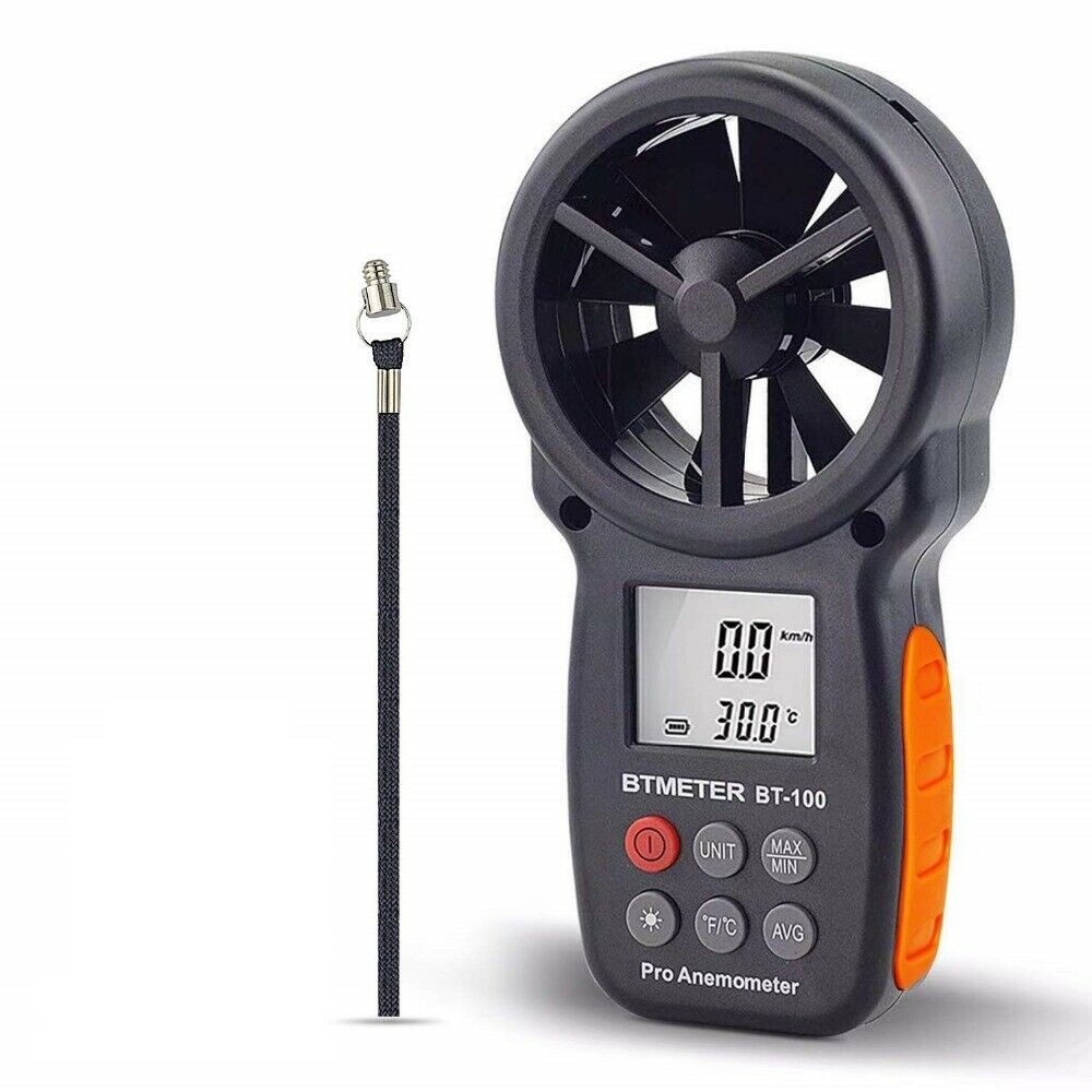 Digital Anemometer Wind Speed Gauge Meter Bt-100 0~30m/s Handheld Lcd Tester
