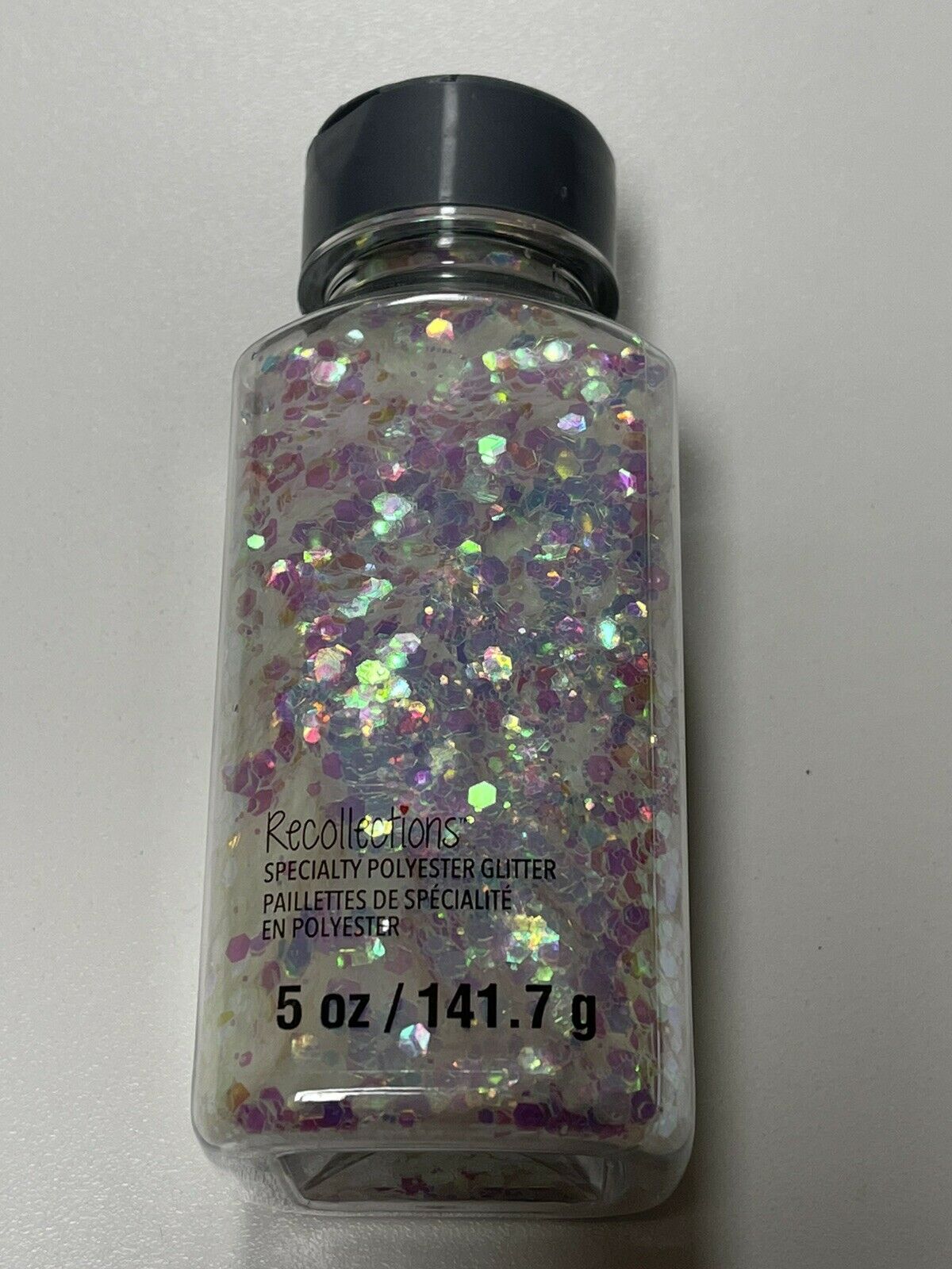 Recollections Specialty Polyester Glitter In Shaker 5 Oz Iridescent “sugar” New