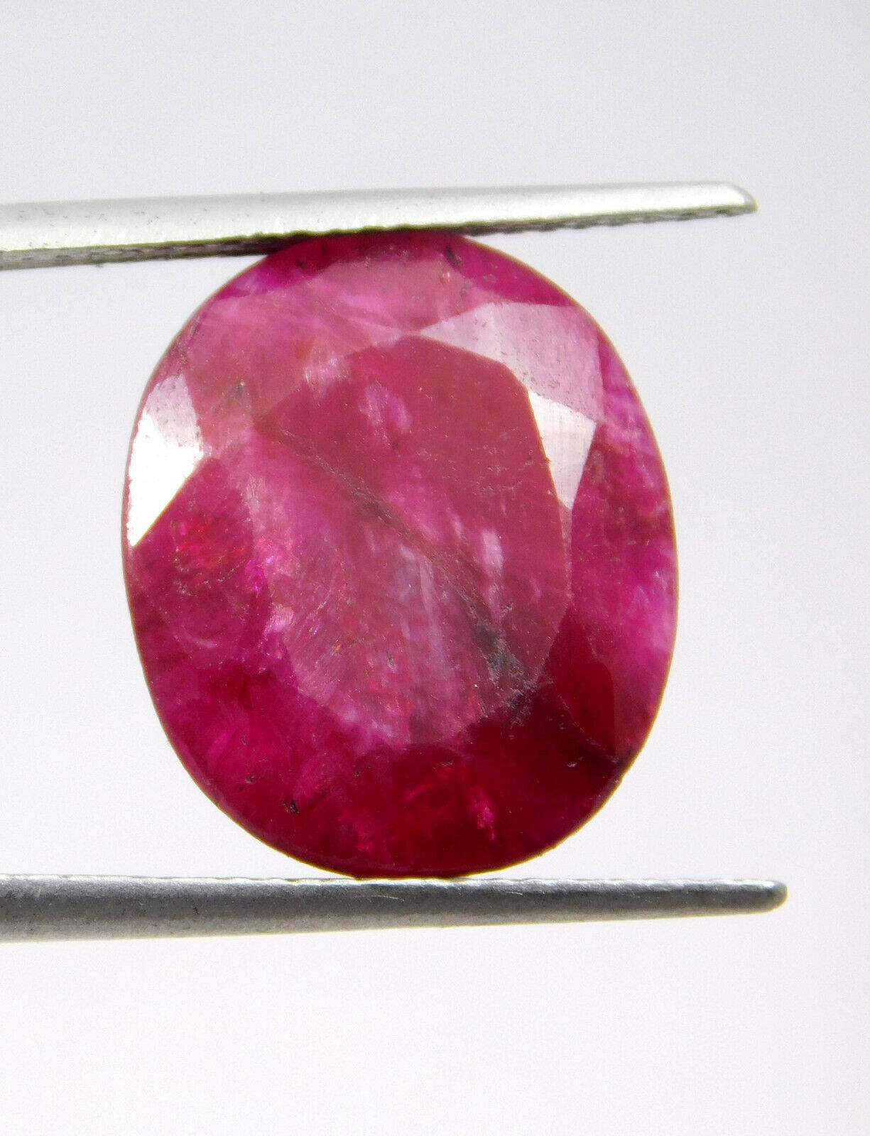 11.86ct, + Natural Tranclucent Oval Cut African Red Ruby Loose Gemstone