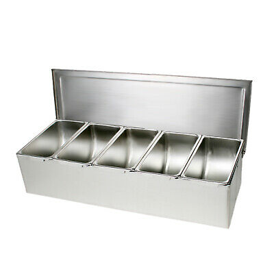 Thunder Group 5 section stainless steel condiment compartment, comes in each