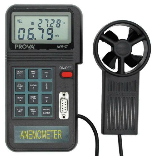 TES AVM-07 Digital Anemometer Datalogging Air Flow Meter Wind Speed Tester PROVA