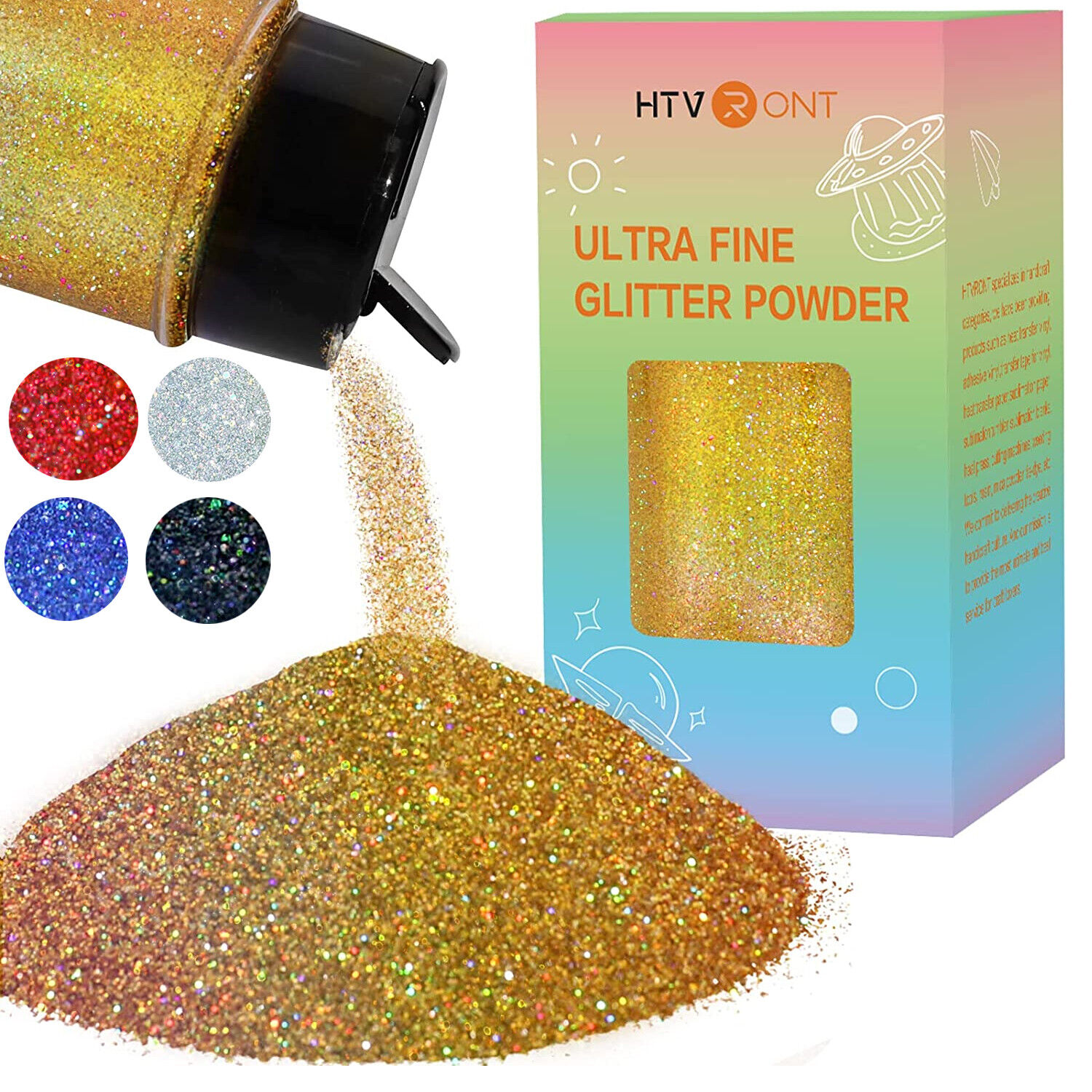 50g Holographic Extra Fine Glitter Powder For Resin Nails Candle Making Crafts
