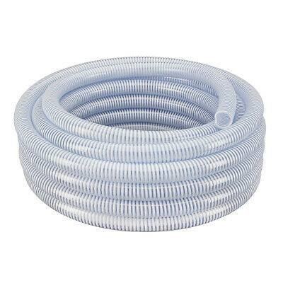 2" X 25' - Flexible Pvc Water Suction & Discharge Hose - Clear W/white Helix