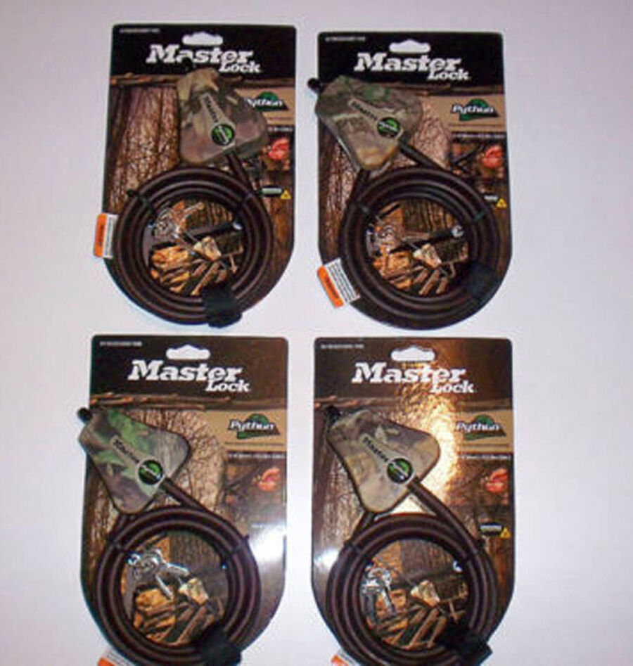 Master Lock Python Cables  Fits Camlockbox Moultrie Security Box 4 Keyed Alike