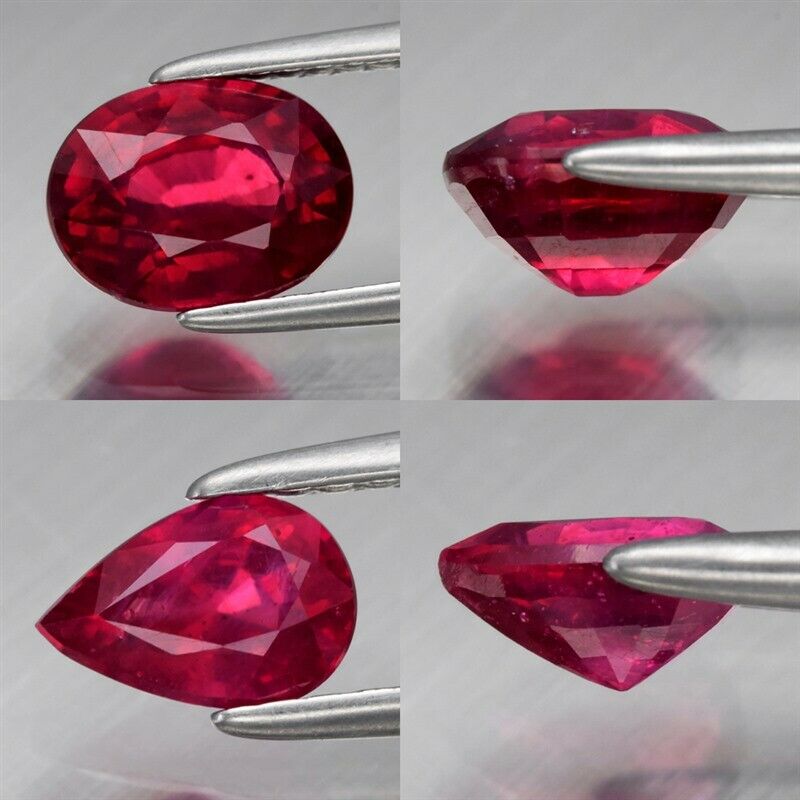 Natural Red Ruby, Mozambique - Oval, Pear AAA Grade (Treated)
