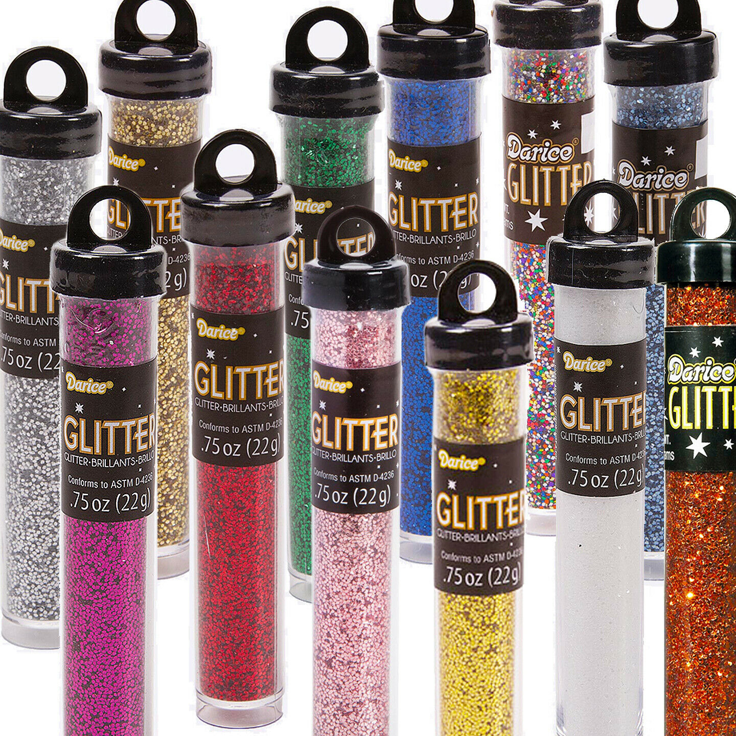 Craft Glitter 3/4 oz (22 grams) Resealable- Choose Color