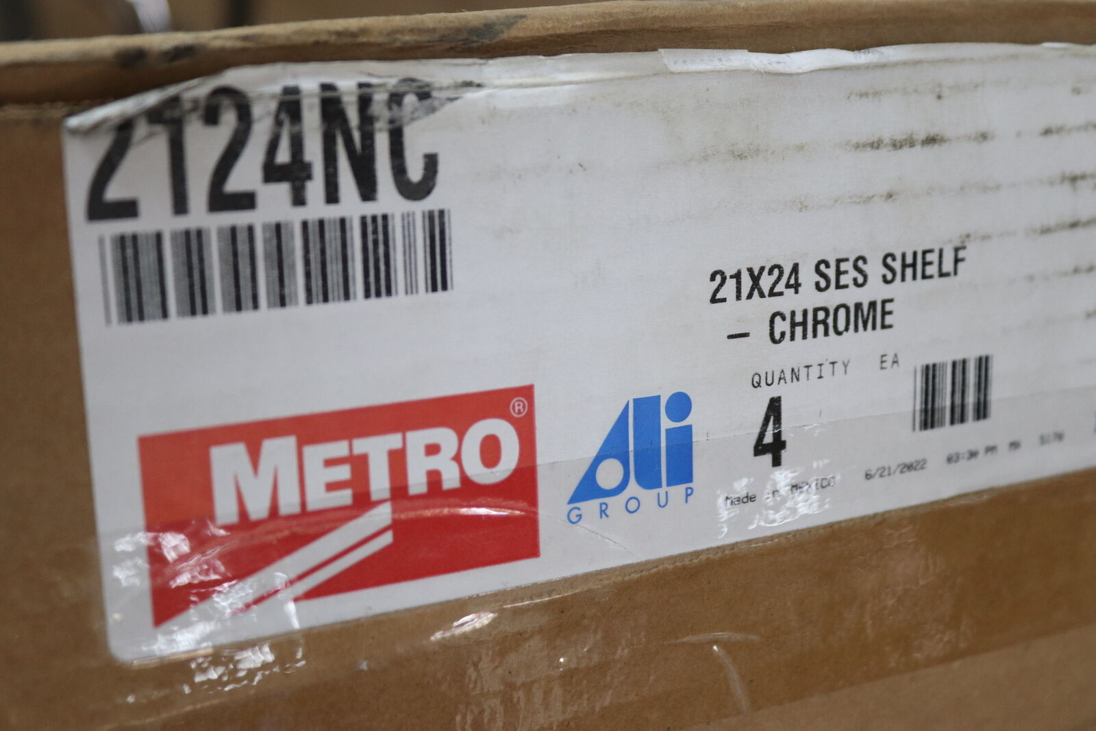 (4-pk) Metro Super Erecta Wire Shelf Chrome 21" X 24" 2124nc